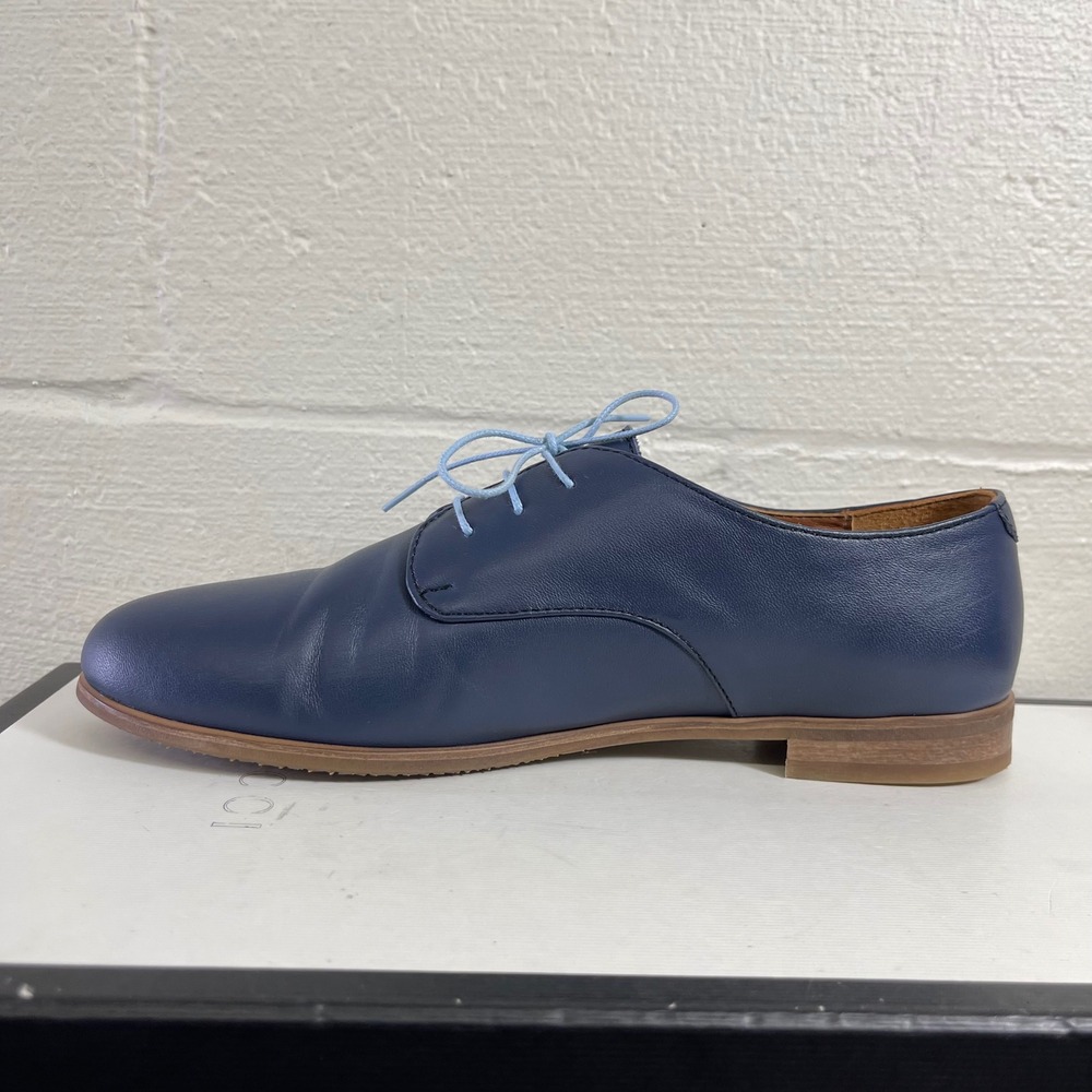 Julia Bo Navy Blue Soft Leather Plain Toe Comfort Shoes Women's 38 EU/7.5-8 US - Picture 5 of 10